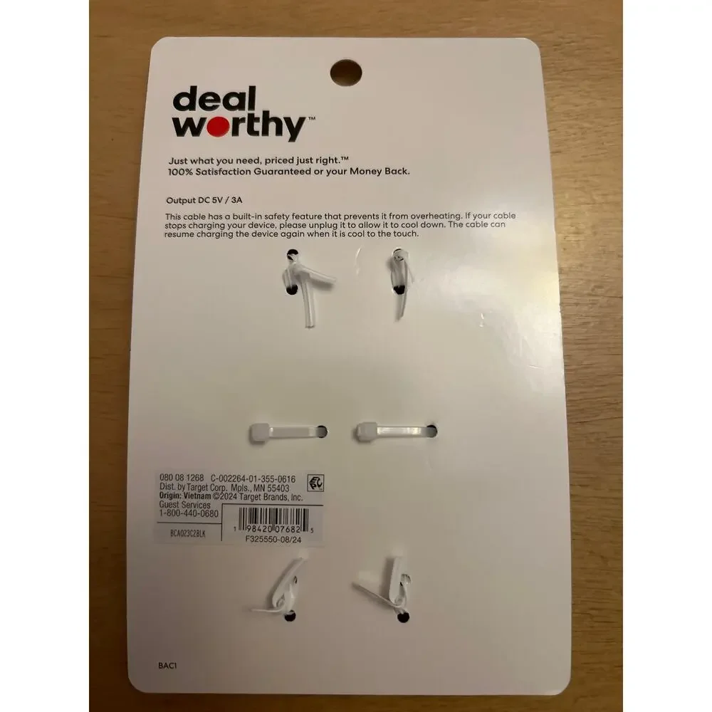 New 2 Pack Deal Worthy USB-A to USB-C Charging Cables size 3ft each